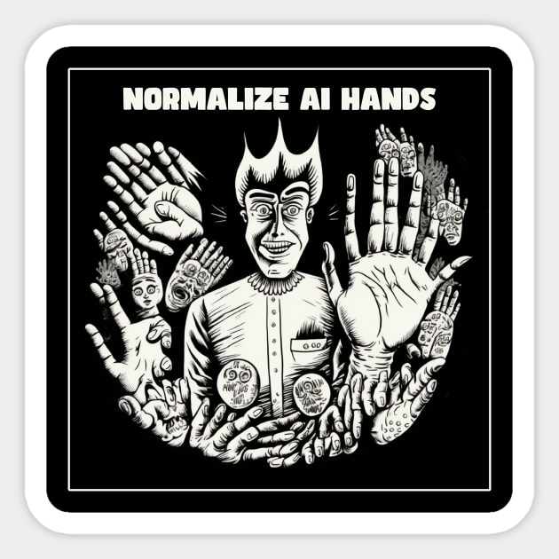 Normalize AI Hands Sticker by PhilFTW